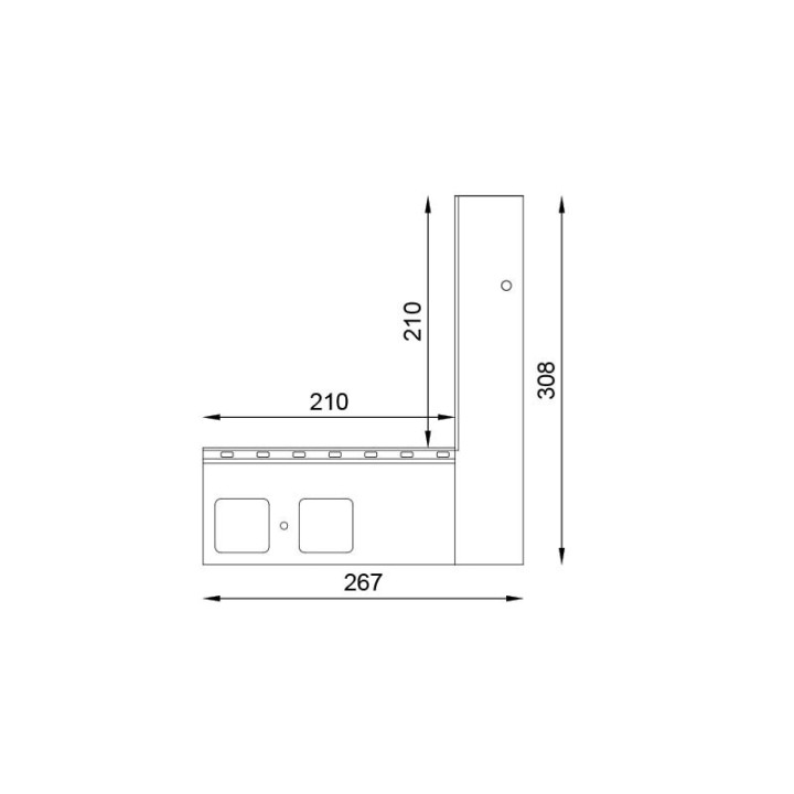 K35/K35B 90° Adapterecke, innen, rechts