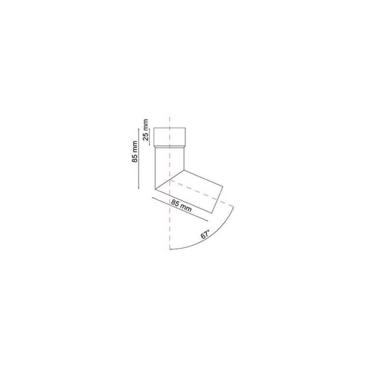 R50 67 40 mm Ø Versatzbogen für Fallrohr