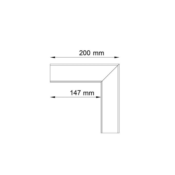 R50 90° Außenwinkel für Rinne