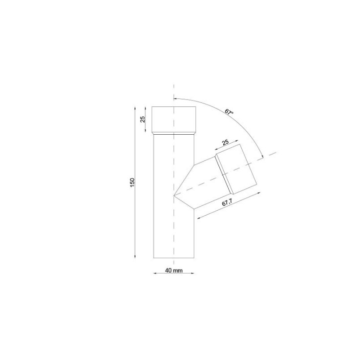 R50 Ø 40 mm rundes Fallrohr-Abzweigstück