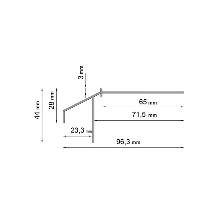 K100R Tropfkantenprofil für geklebte Beläge